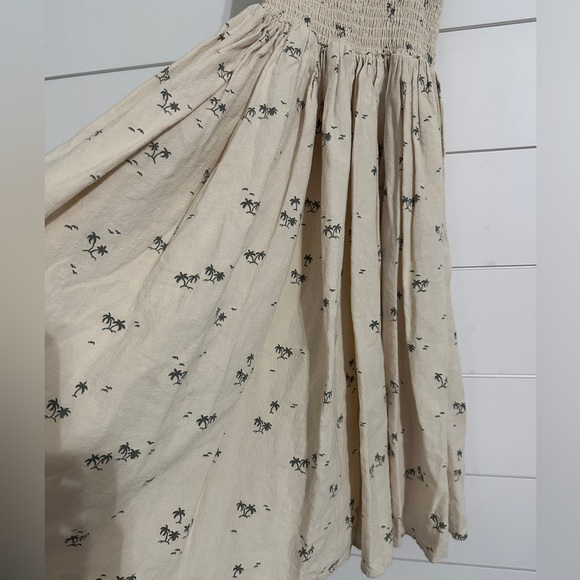 Rylee + Cru 4-5y Ivy Dress Tan Beige Palm Tree Tropical Vacation - Picture 3 of 3